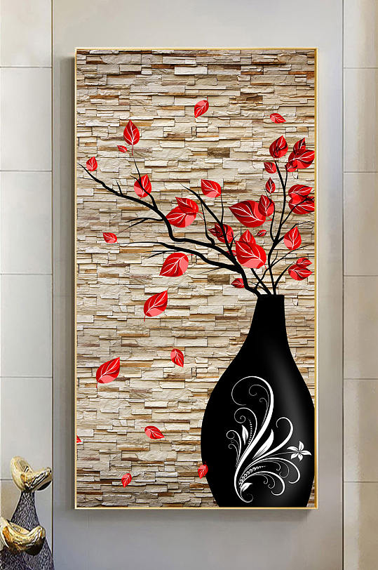 高端玄关花瓶装饰画-众图网