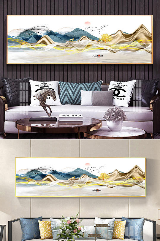 高端水墨山峰装饰画-众图网