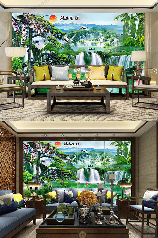 中国风高清风景背景墙-众图网