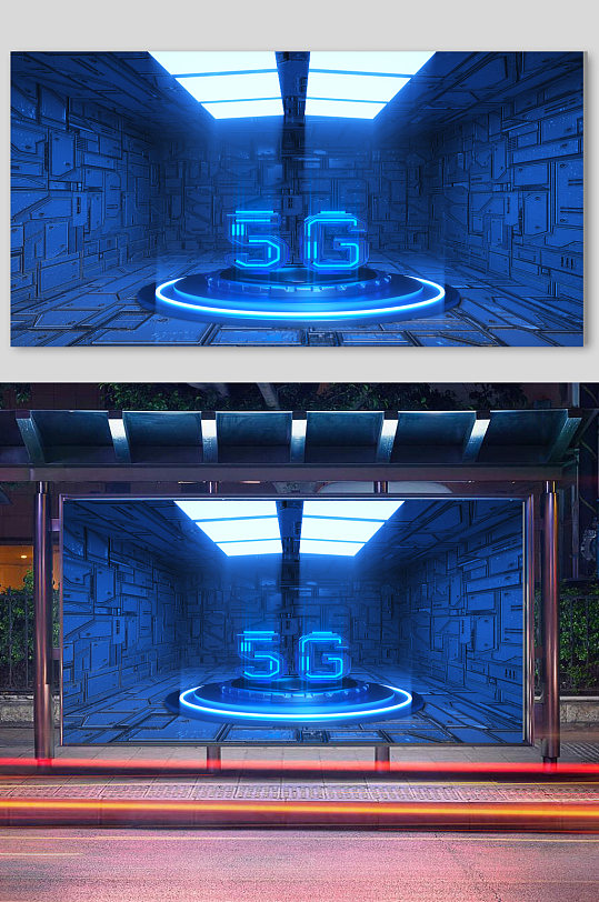 c4d5G模型场景立体企业-众图网