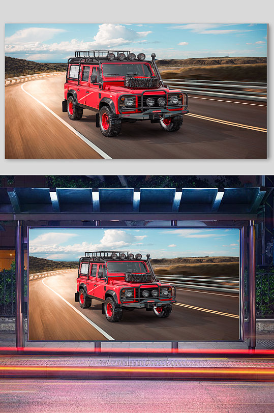 c4d立体电商模型炫酷场景车-众图网