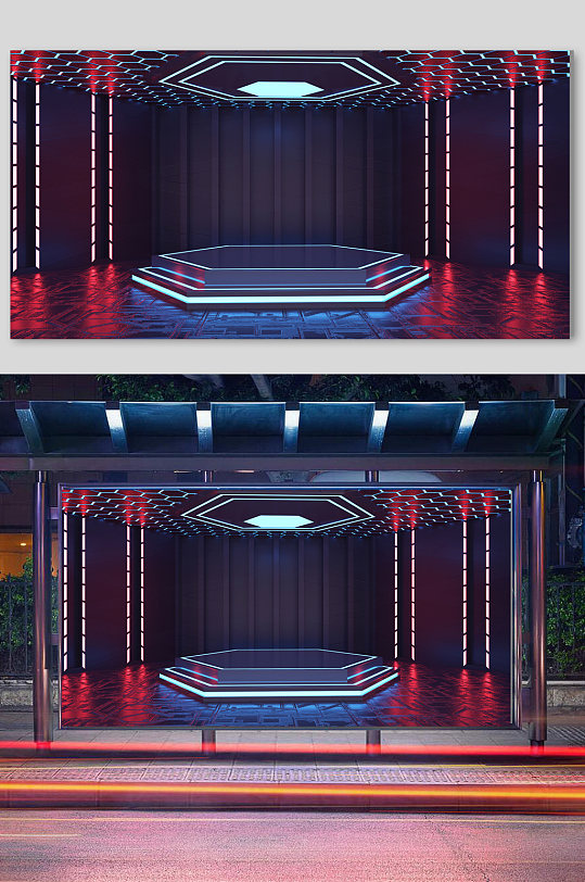 c4d电商3D模型炫酷场景-众图网