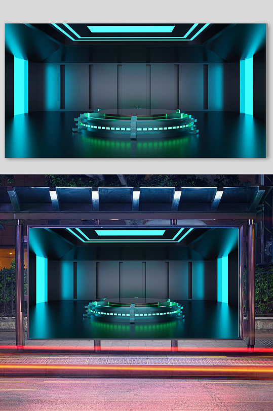 c4d立体3D模型炫酷场景-众图网