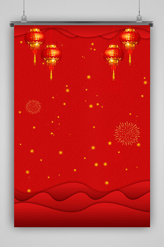 喜庆春节背景新年红色元旦元宵