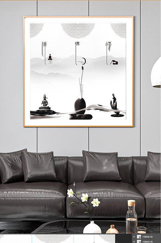 禅意中式中国风装饰画-众图网