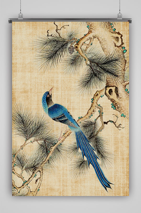 怀旧中国风国画鸟树立即下载中国风简约山水梅水墨边框背景中国风乡村