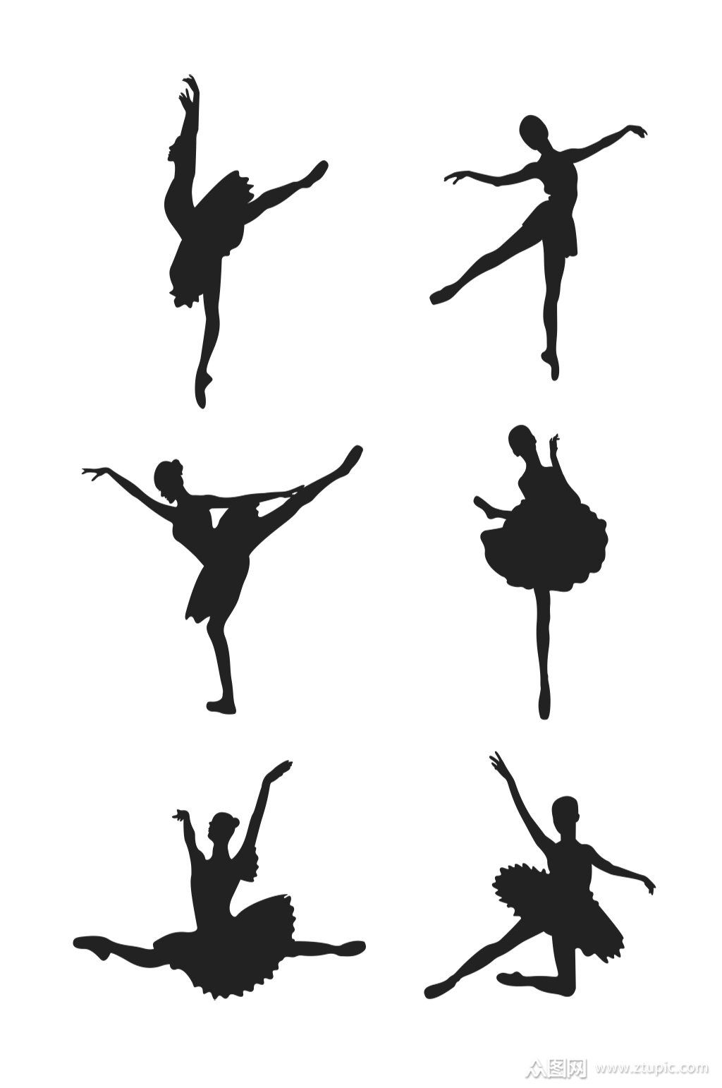 人物舞蹈剪影元素