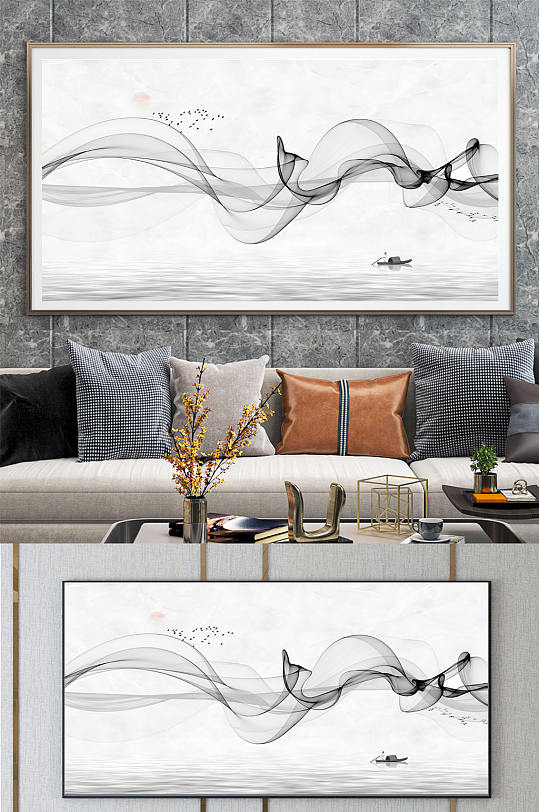 大气轻奢装饰画中国风-众图网