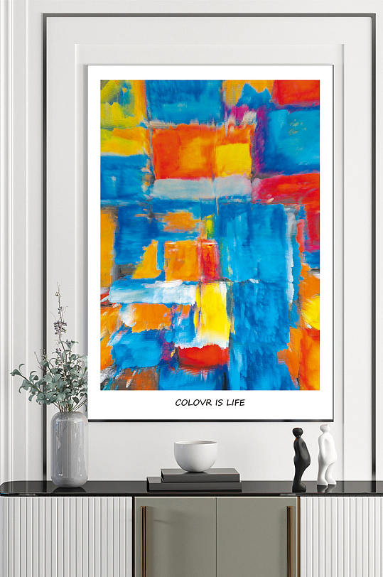 抽象画 床头装饰画-众图网