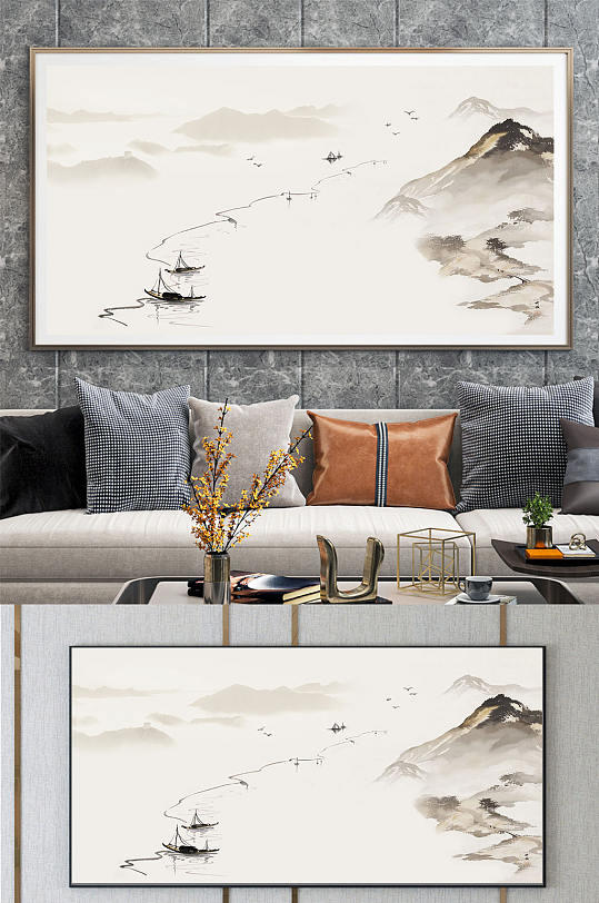墙画 挂画 水墨艺术画-众图网
