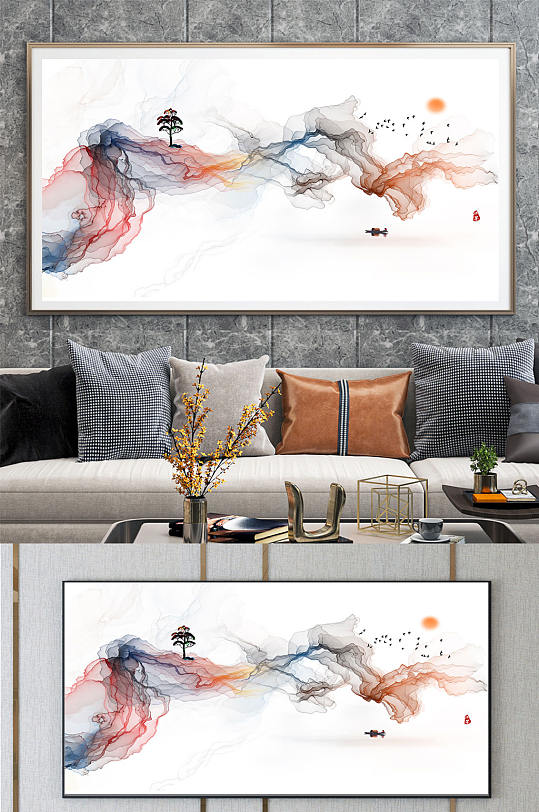 水彩抽象线条-众图网