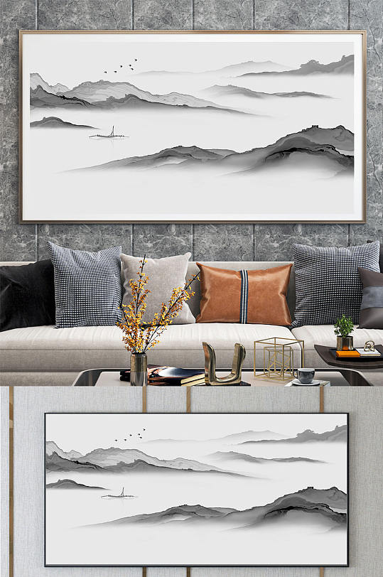 艺术水墨山水画-众图网