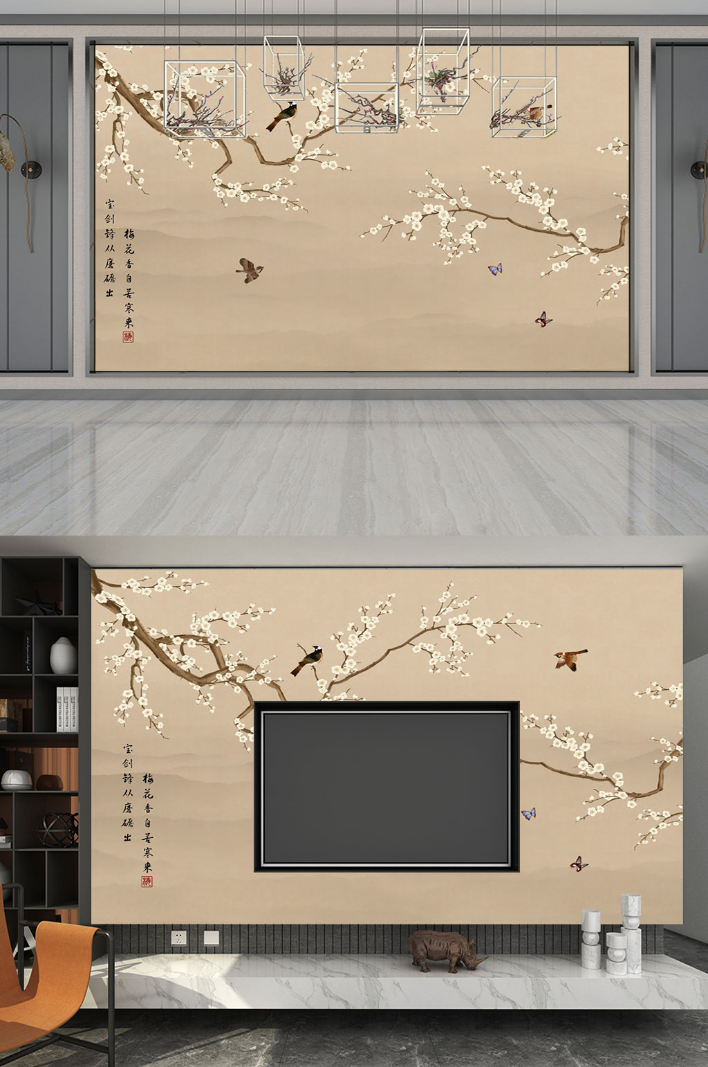 花开富贵背景墙素材