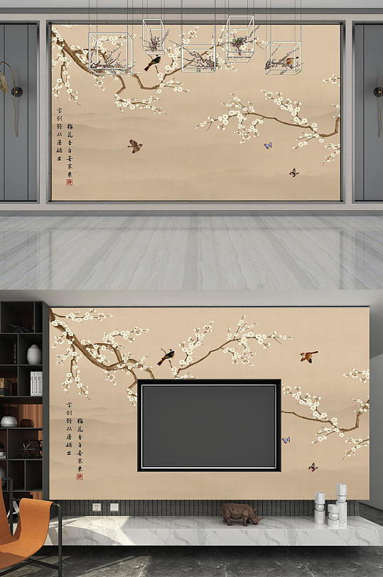 花开富贵背景墙