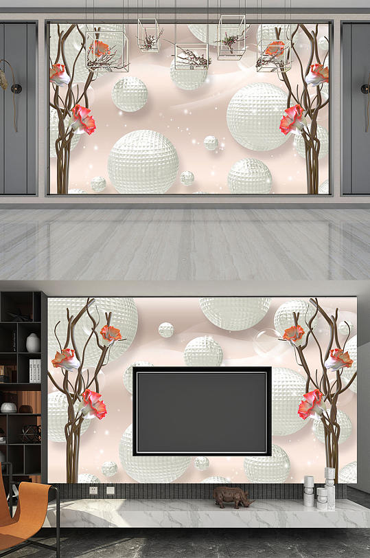 立体背景墙 唯美