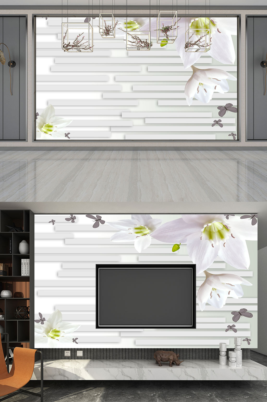 背景墙 素雅 3d风景素材