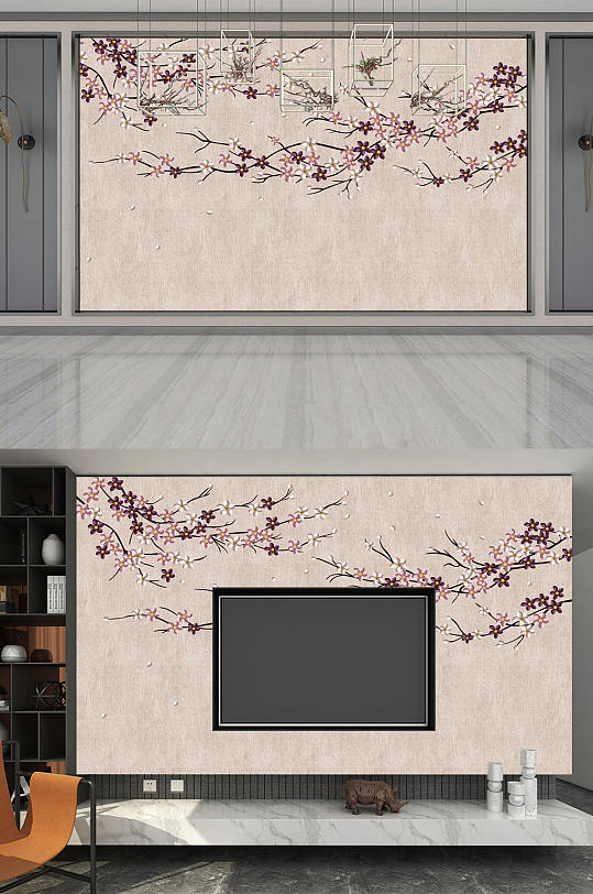 梅花復古 創(chuàng)意背景墻