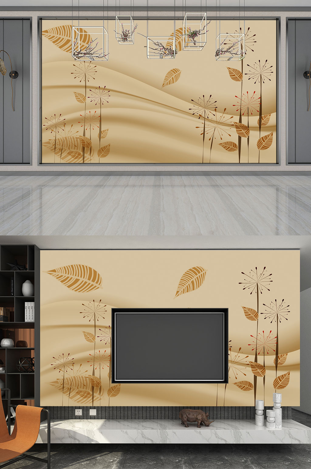 唯美森林背景墙素材