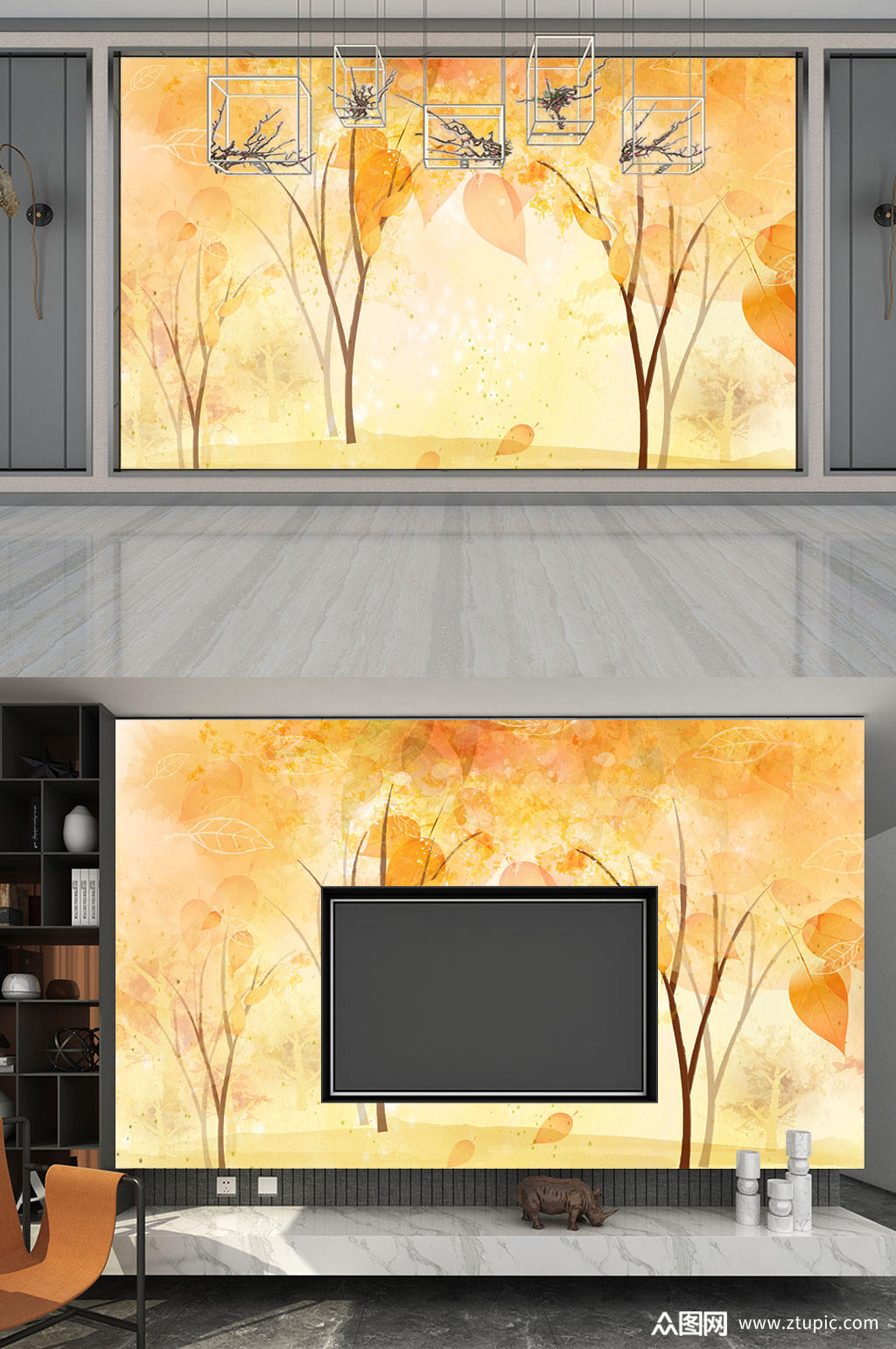 唯美意境室内背景墙