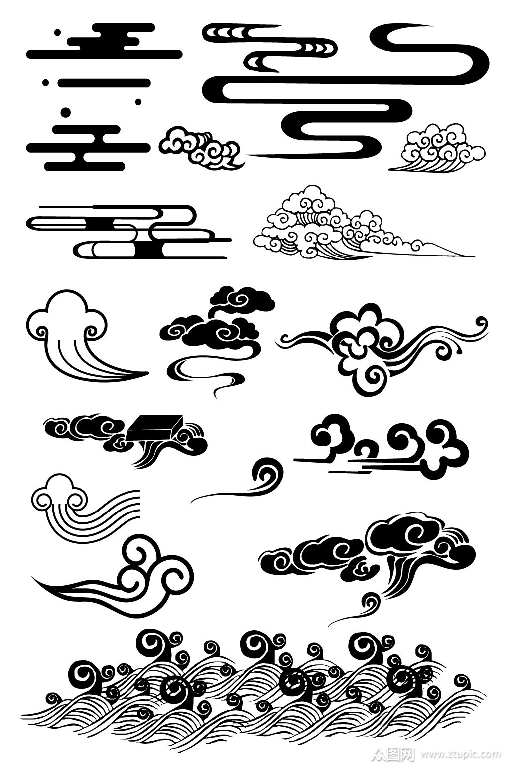 中国文化祥云图案祥云矢量图