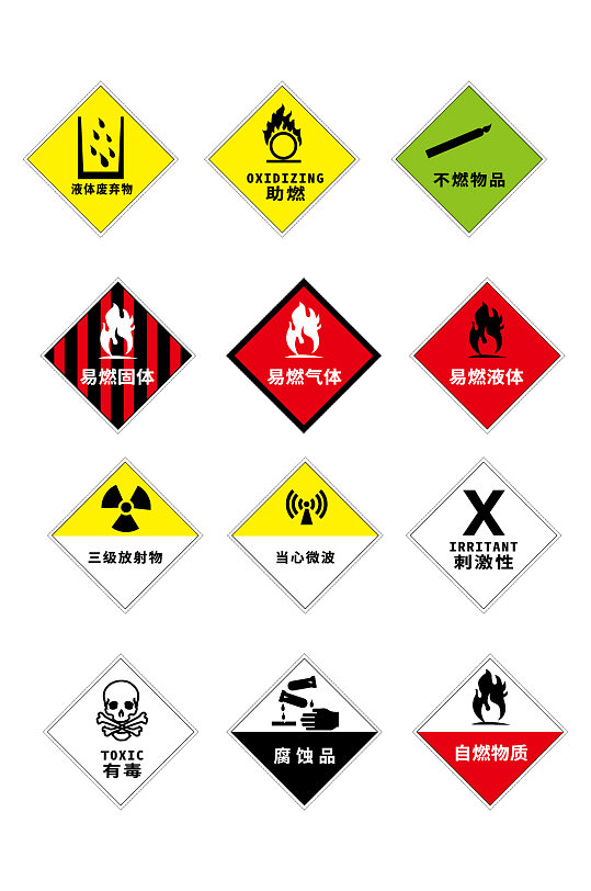 易燃物品标识图片-众图网