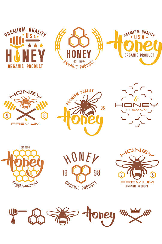 各种蜂蜜标志大全