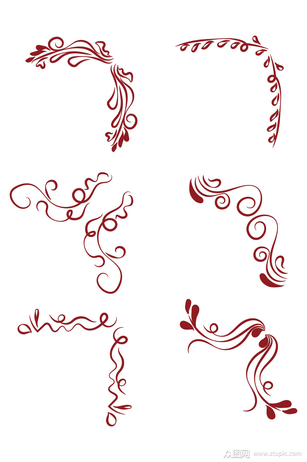 中国古典中国红花纹模板下载-编号243002-众图网