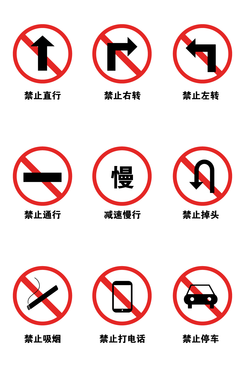 禁止交通标志图解图片