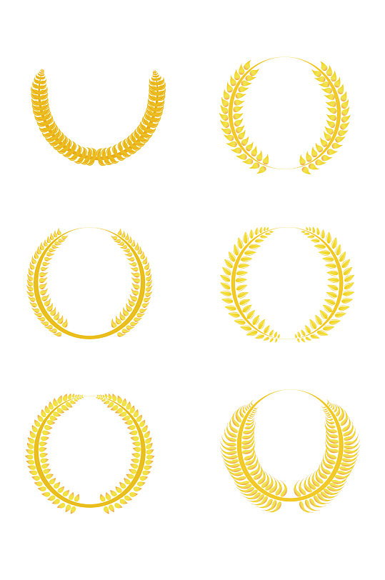 麦穗圆形花纹花边矢量元素