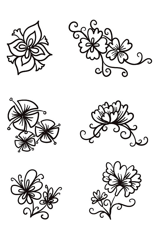 黑白花纹边框角矢量