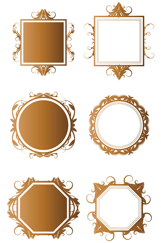 金色欧式花纹边框