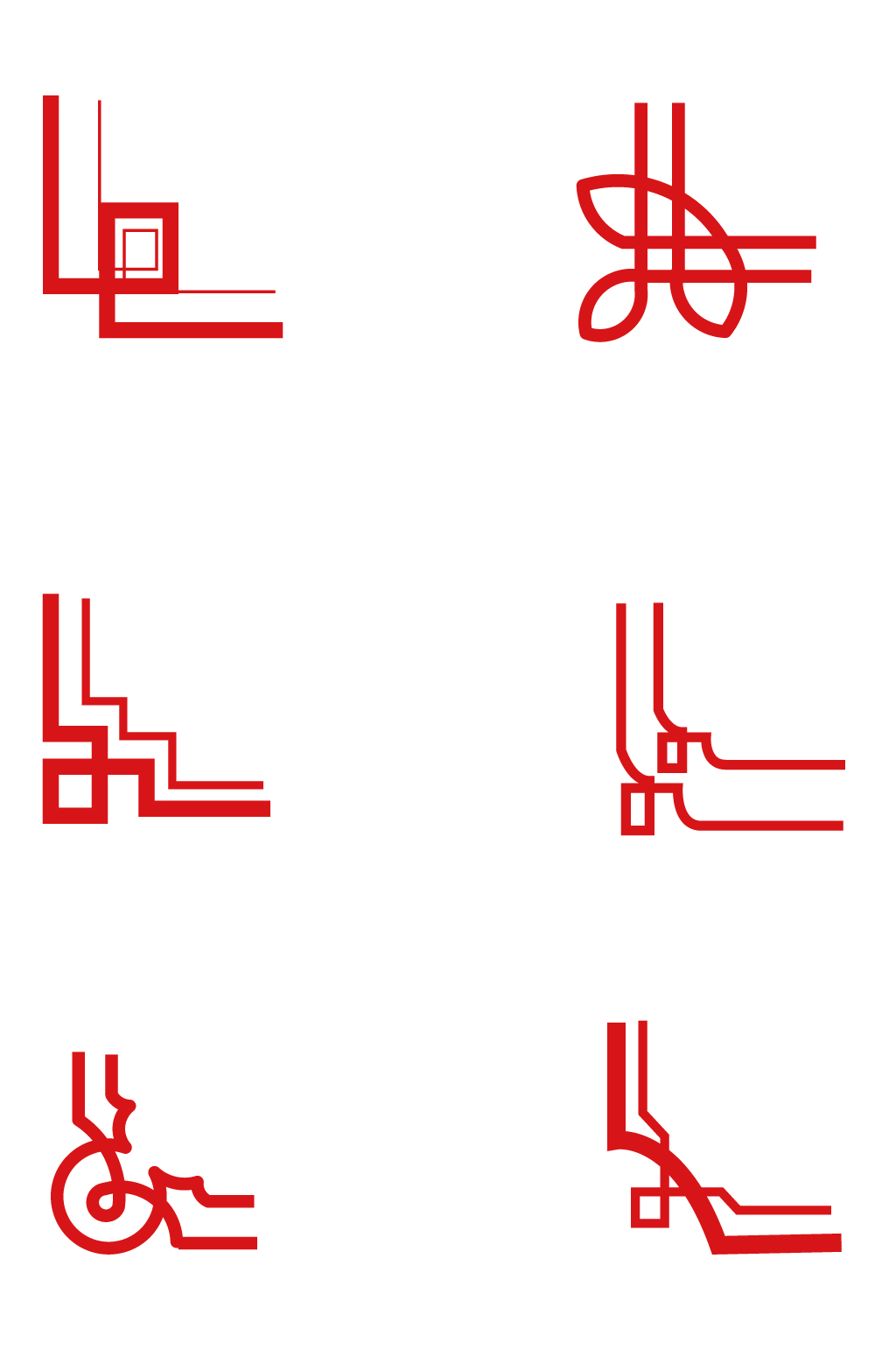 中国风边框花边红色矢量素材