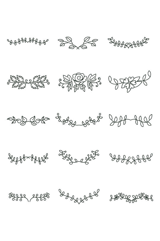 手绘简约花纹图案