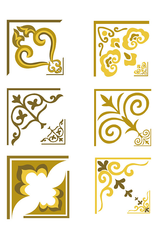 欧式古典花纹边角边框