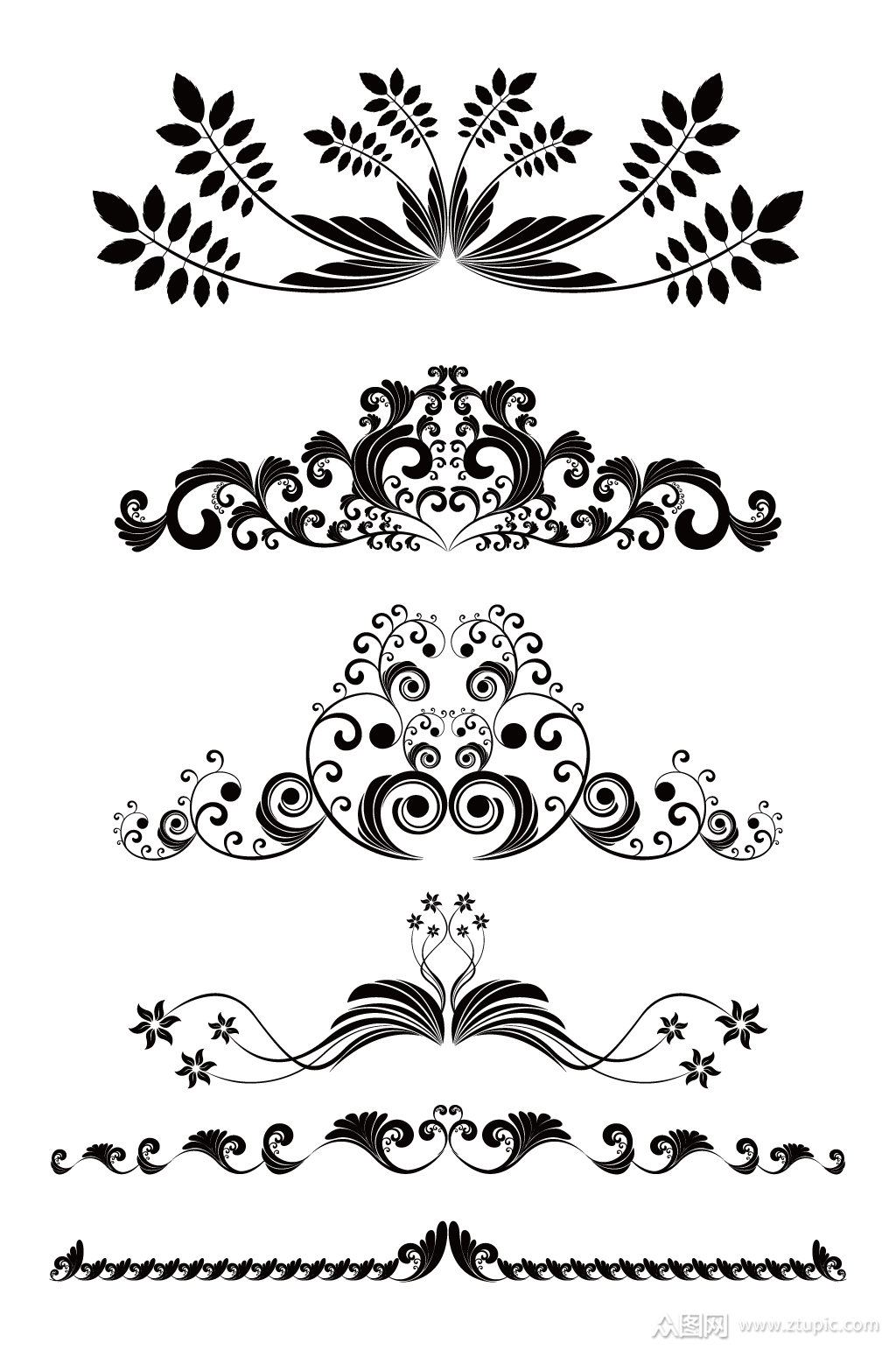 简约矢量欧式花纹素材