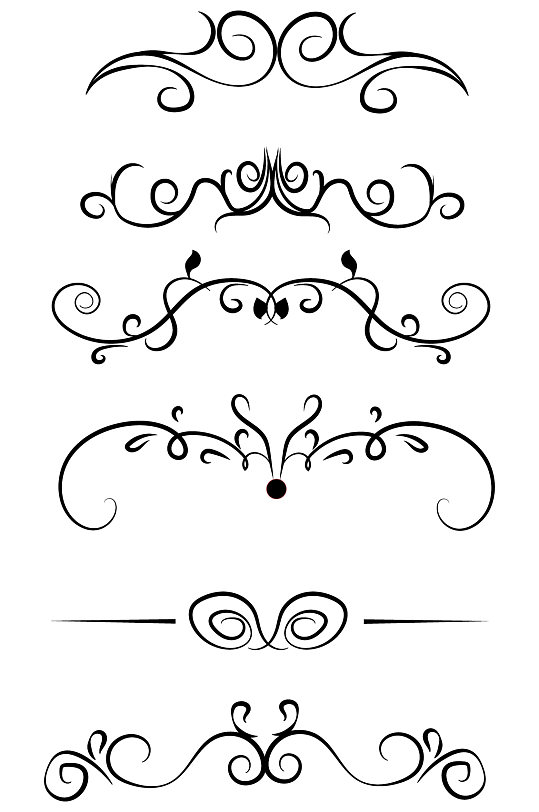 欧式手绘线条花纹-众图网