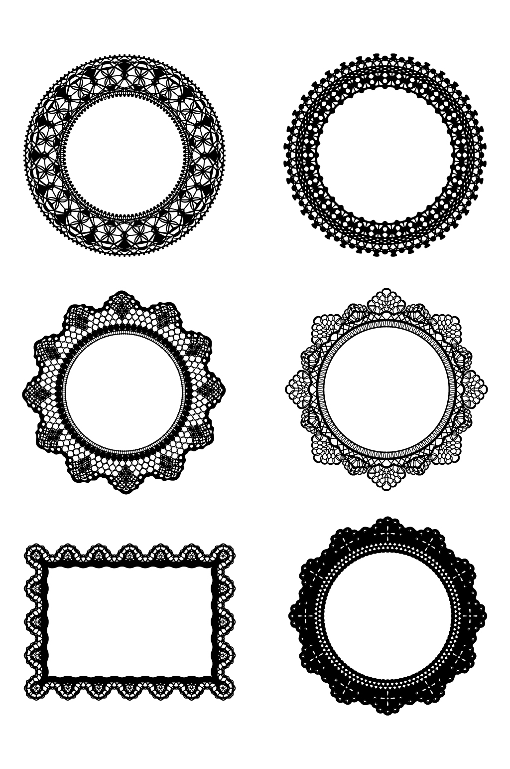 圆形蕾丝花纹花边素材