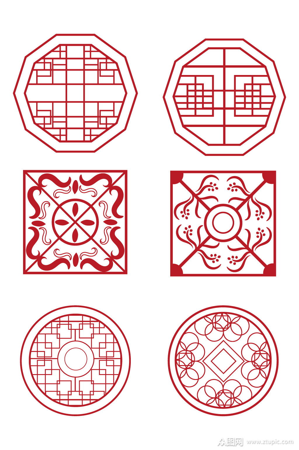 古典中式窗户花纹边框