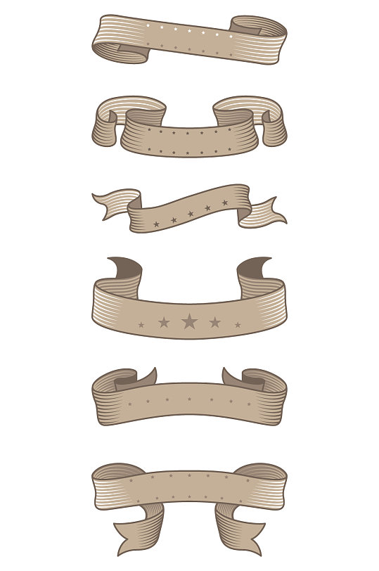 复古飘带金色彩带-众图网