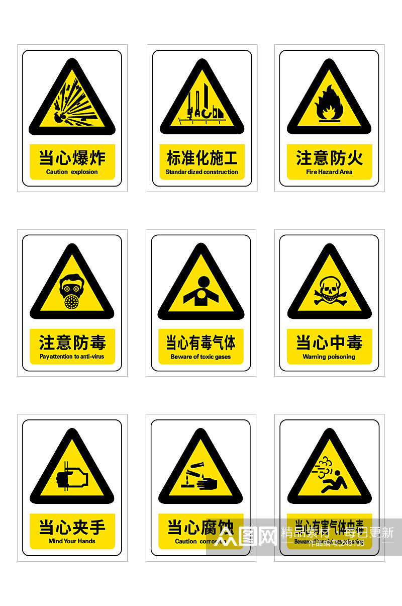 安全警示标识标牌警示牌素材