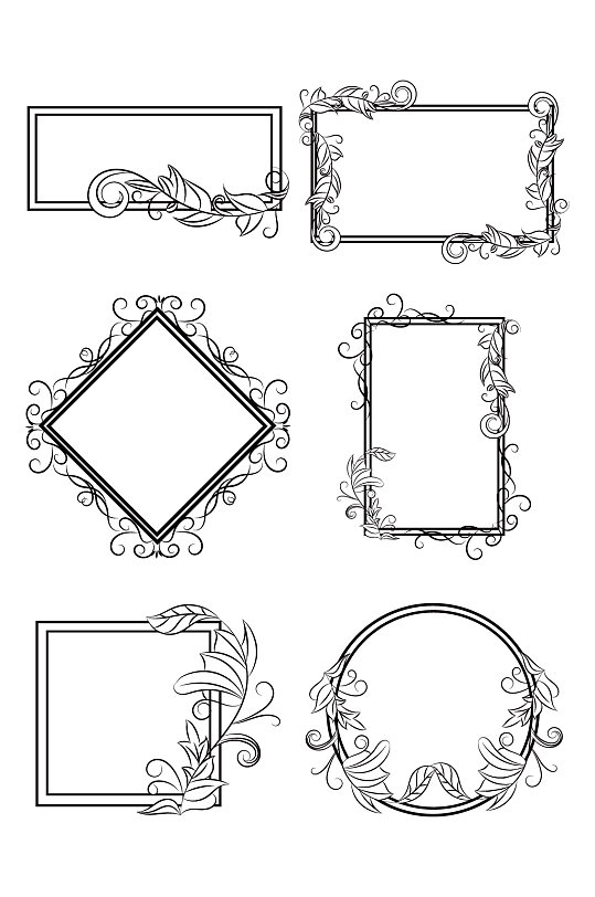 边框条纹线形文字装饰免扣元素立即下载手描线形花边边框图案立即下载