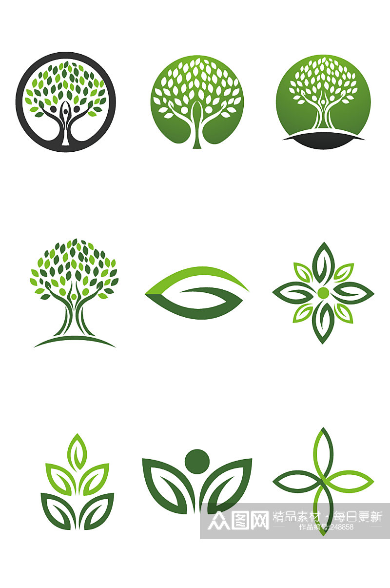 绿色环保低炭图标素材