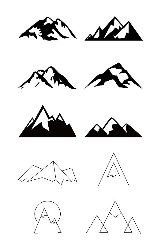 简约雪山山峰图标