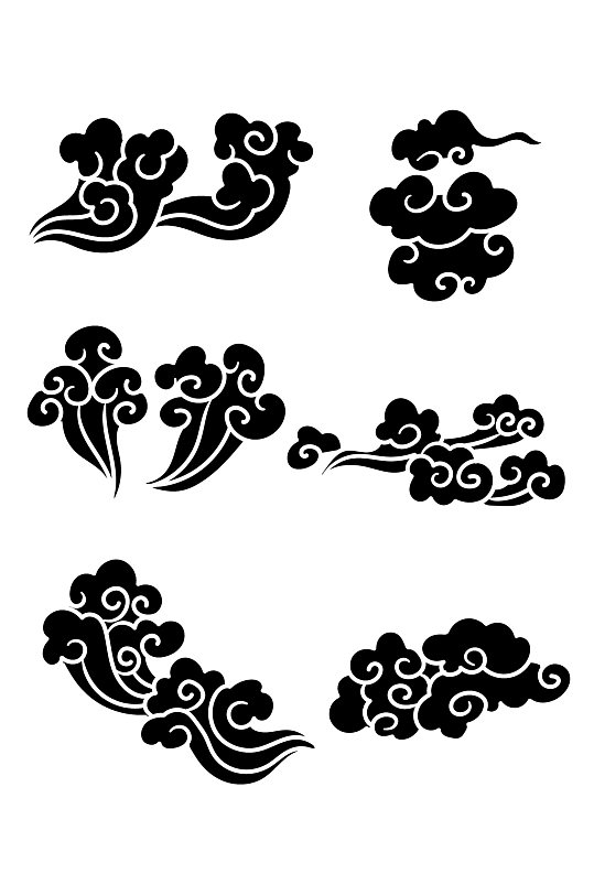 中国风矢量古典花纹云纹祥云图形设计元素素材下载-众图网
