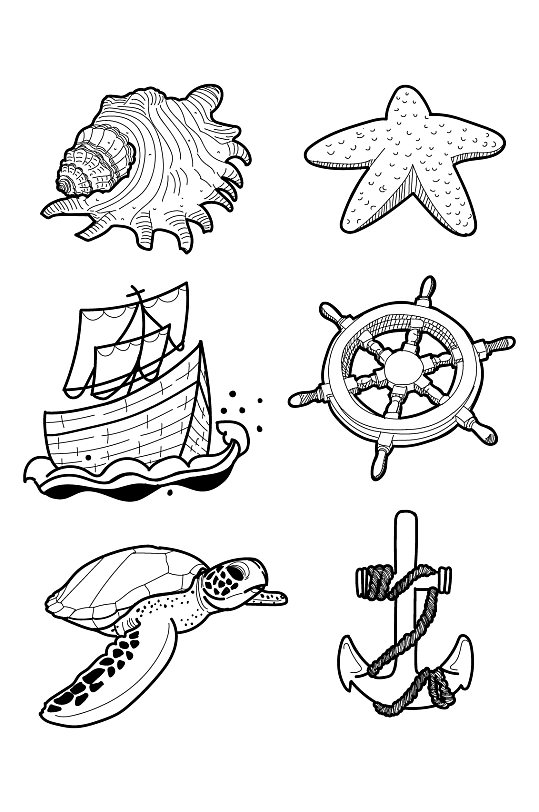 海洋元素矢量素材