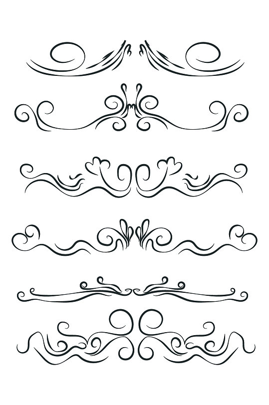 矢量时尚花纹分割线