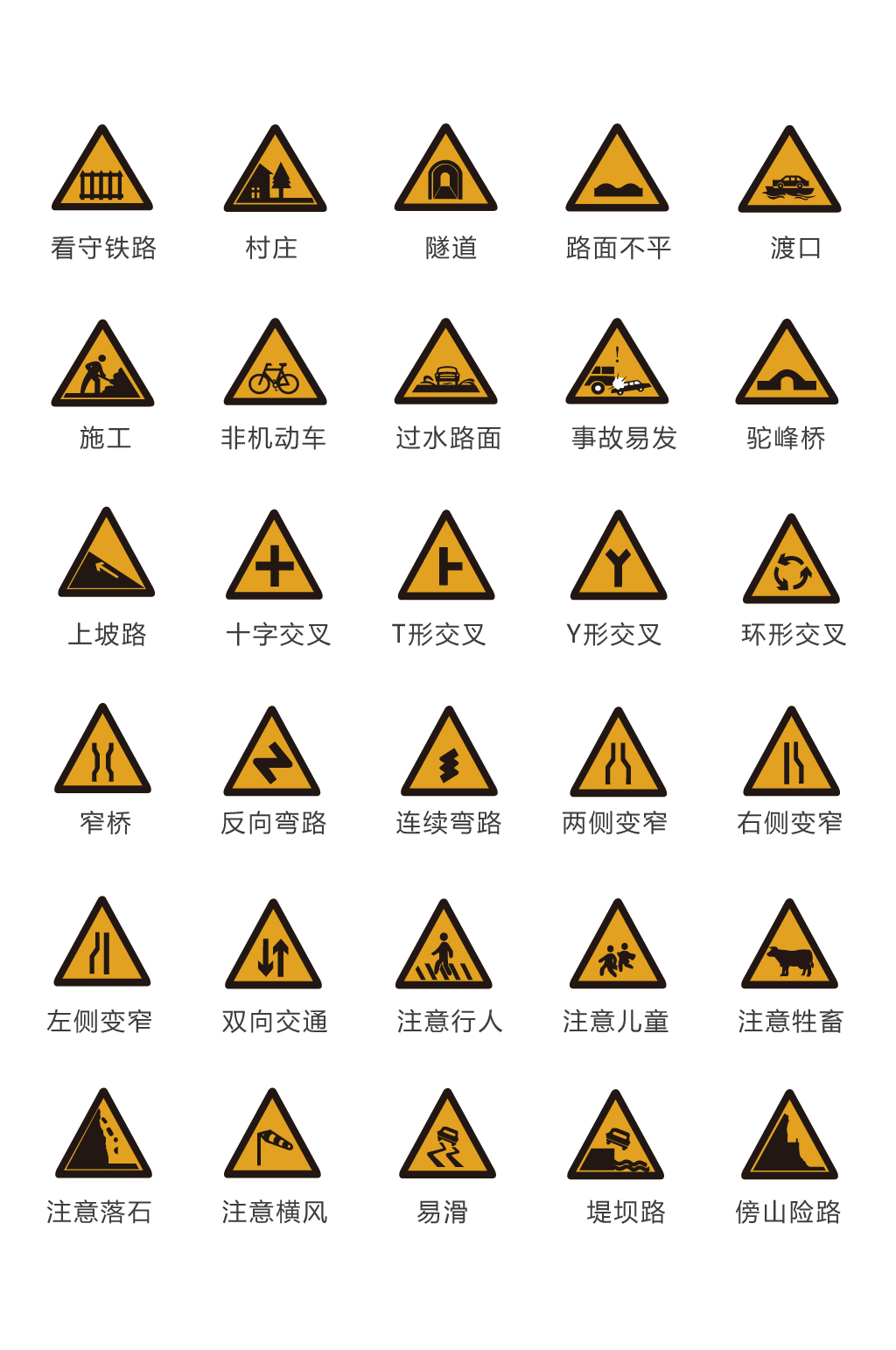 交通标志标识道路交通图标素材