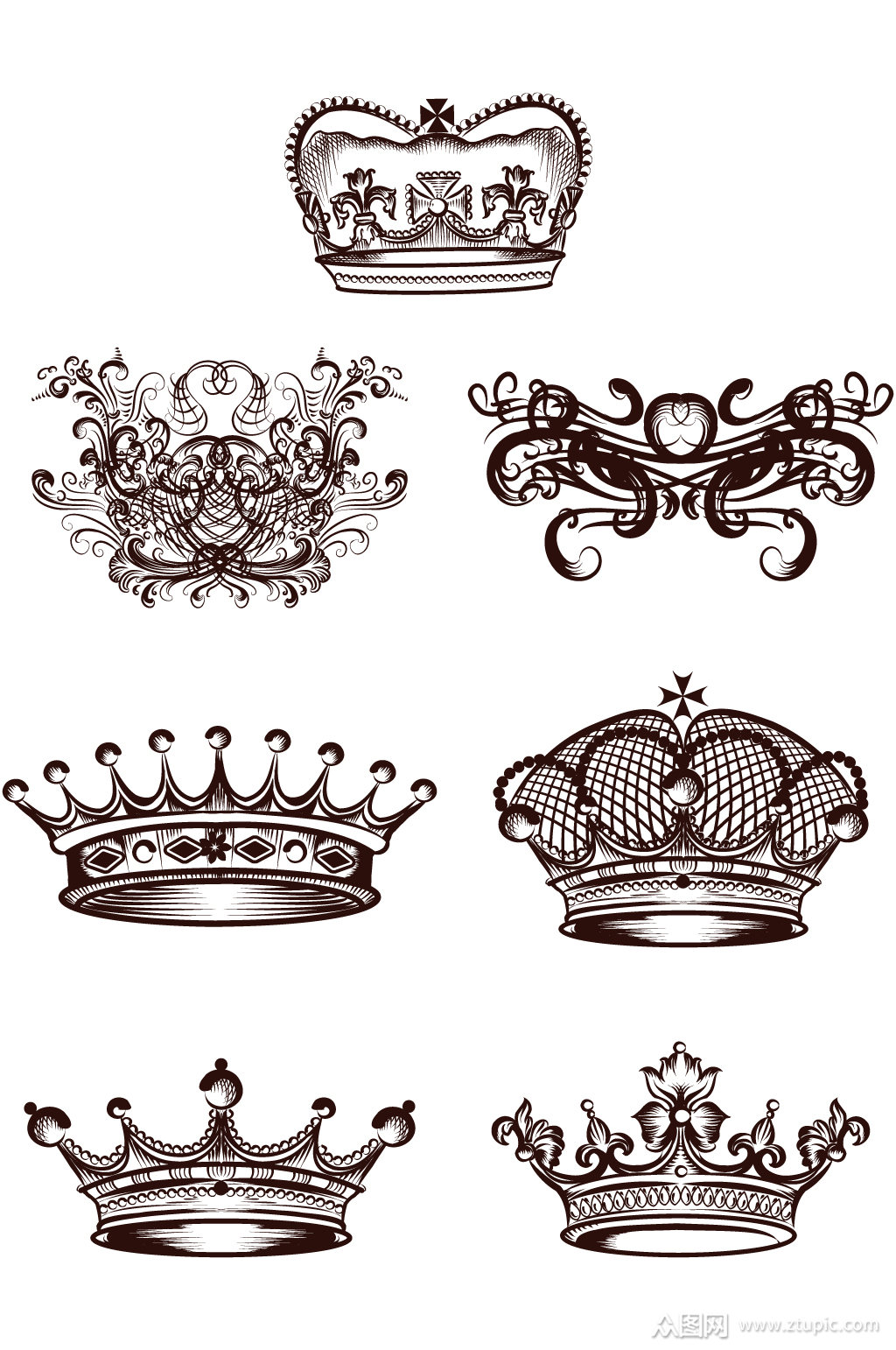 欧式花纹皇冠图案