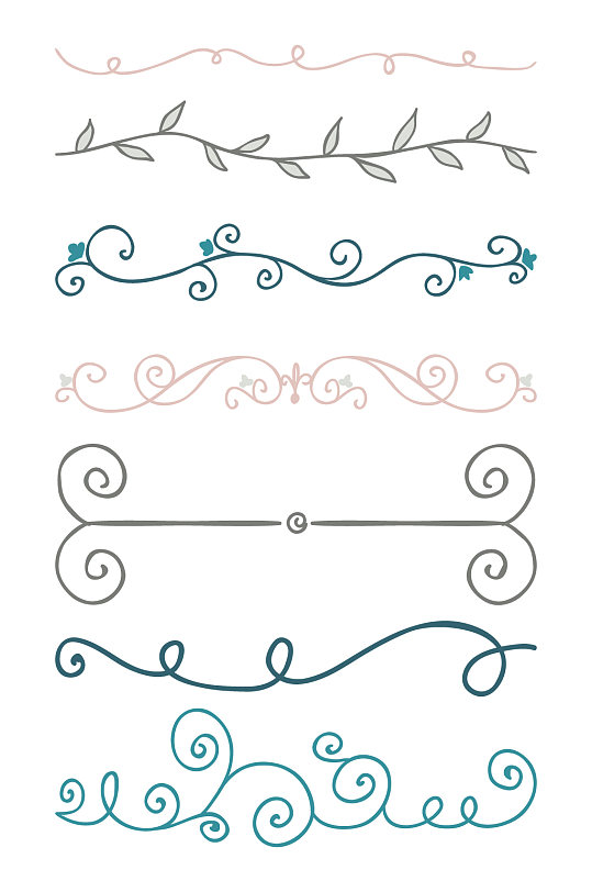 植物叶子花纹线形图案