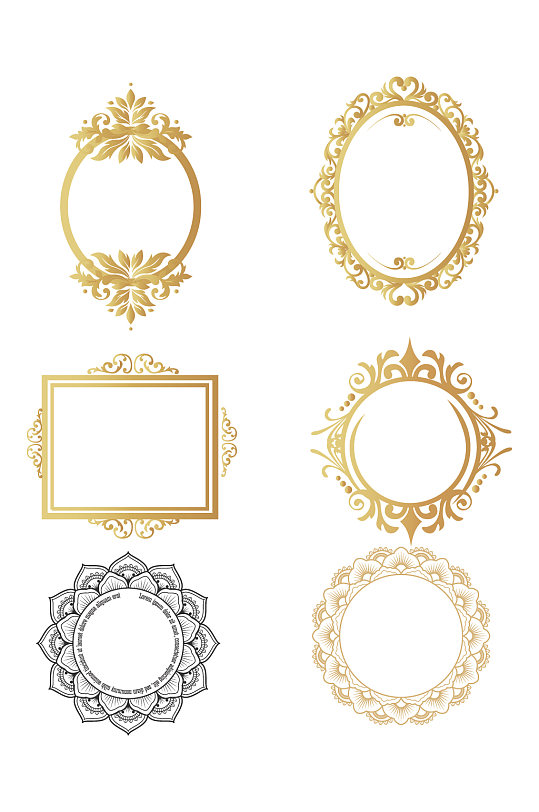 欧式花纹相框装饰元素